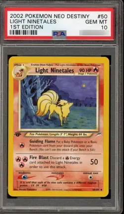 Light Ninetales #50 1ST Edition 2002 Pokemon Neo Destiny PSA 10 POP 85 - Image 1