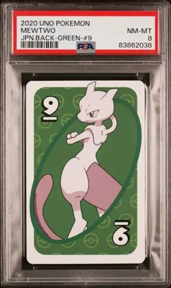 PSA 8 2020 UNO POKEMON MEWTWO JPN.BACK-GREEN-#9 - Image 1