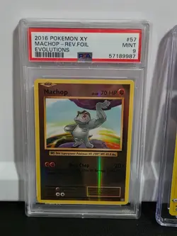 2016 Pokemon XY Evolutions Machop #57- Reverse Foil - PSA 9 - Image 1