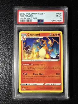 2020 Pokemon SWSH Vivid Voltage #025 Charizard Non-Holo PSA 9 Mint - Image 1