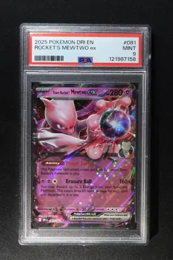 TEAM ROCKET'S MEWTWO EX 81/182, 2025 POKEMON DRI EN-DESTINED RIVALS - PSA 9 - Image 1