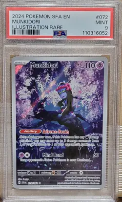 2024 Pokemon SV Shrouded Fable - SFA EN 072 Munkidori Illustration Rare PSA 9 - Image 1