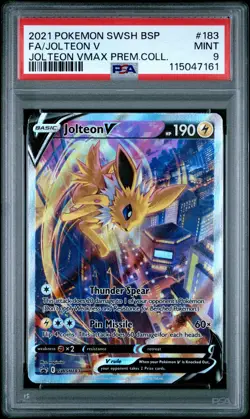 2021 POKEMON SWSH BLACK STAR PROMO #183 FULL ART/JOLTEON V PSA 9 - Image 1