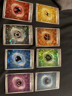 Pokemon TCG Terapagos ex UPC Basic Energy Set of 8 - Cracked Ice Holo Foil - NM+ - Image 1