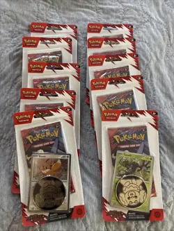 Pokemon TCG Destined Rivals Checklane Blister Eevee Zarude Lot Of 10 - Image 1