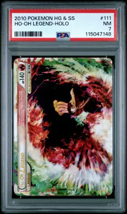 2010 POKEMON HEARTGOLD & SOULSILVER #111 HO-OH LEGEND-HOLO PSA 7 - Image 1