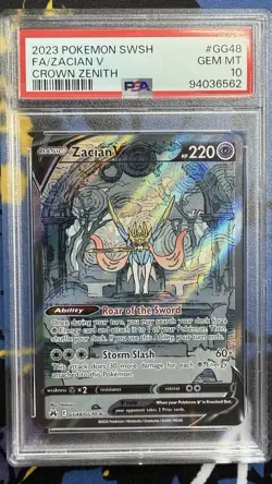 PSA 10 GEM MINT ZACIAN V ALT ART GG48/GG70 CROWN ZENITH 2023 POKEMON TCG - Image 1