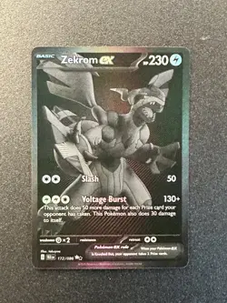 Pokemon 2025 Black Bolt Zekrom ex 172/086 Black and White Rare NEAR MINT - Image 1