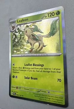 Pokemon TCG * SV Prismatic Evolutions * 005/131 Leafeon Rare HOLO * FRESH PK - Image 2