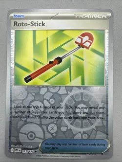 Pokemon TCG * SV Prismatic Evolutions * 127/131 Roto-Stick C REVERSE HOLO *FRESH - Image 1