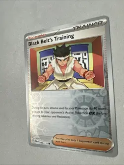 Pokemon TCG * SV Prismatic Evolutions 096/131 Black Belt * REVERSE HOLO * NM - Image 2