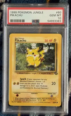 1999 Pokemon Pikachu Jungle 60/64 PSA 10 - Image 1