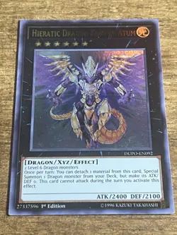1X NM Hieratic Dragon King of Atum - DUPO-EN092 - Ultra Rare 1st Edition yugioh - Image 1