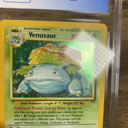 CGC 7.5 Venusaur 1999 Base Set 15/102 Holo Pokemon Card Blue Label - Image 2