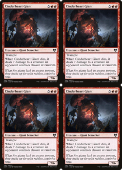 4x MTG 2021 CINDERHEART GIANT - BESERKER CREATURE - MAGIC CARD x4 copies - Image 1