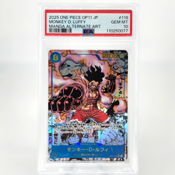 PSA 10 One Piece Card Luffy OP11-118 SEC Manga Parallel Japanese [10] - Image 1
