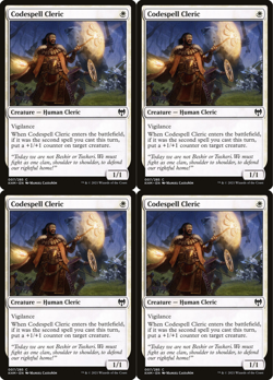 4x MTG 2021 CODESPELL CLERIC - HUMAN CREATURE - MAGIC CARD x4 copies - Image 1