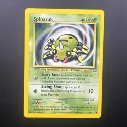 Spinarak 75/111 2000 Neo Genesis Pokemon Card Nintendo Vintage WOTC Common - Lp - Image 1