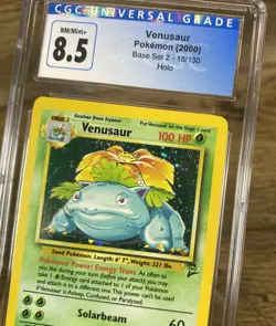 CGC 8.5 Venusaur 2000 Base Set 2 18/130 Holo Pokemon Card Blue Label - Image 3