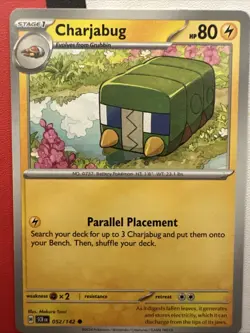 Pokemon TCG Charjabug Stellar Crown Sv07 Reverse Holo Card 052/142 Common - Image 1