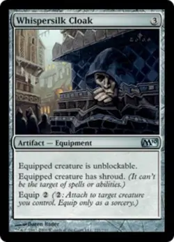 1 x Whispersilk Cloak - Magic 2010 - Heavy Play - MTG - Image 1