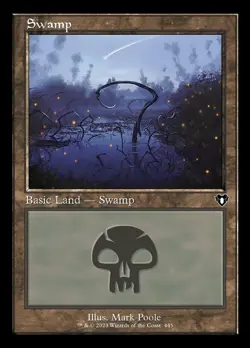 1 x Swamp (0445) - Foil - Retro Frame - Commander Masters - NM-Mint - MTG - Image 1