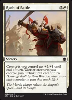 1 x Rush of Battle - Foil - Khans of Tarkir - Light Play - MTG - Image 1