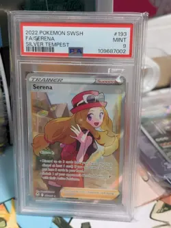 PSA 9 Serena 193/195 Silver Tempest Pokemon 2022 Full Art *Free Shipping* - Image 1