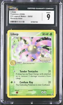 CGC 9 LILEEP 56 EX LEGEND MAKER REVERSE HOLO FOIL POKEMON MINT - Image 1