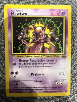 Pokemon TCG Mewtwo 14 Black Star Promo Rare Non-Holo Card Near Mint Condition - Image 1