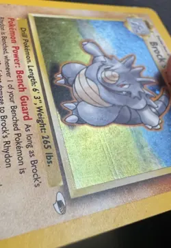 Brock's Rhydon 002/132 Gym Heroes Holo Pokemon TCG Heavily Played Dent - Image 2