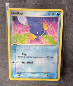 Mudkip 58/100 Crystal Guardians Regular Pokemon TCG Heavily Played Creased - Image 1