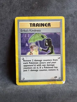 Erika's Kindness 103/132 Gym Challenge Regular Pokemon TCG Heavily Played Stain - Image 1