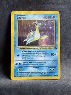Lapras 10/62 Fossil Holo Pokemon TCG Heavily Played Scratched - Image 1