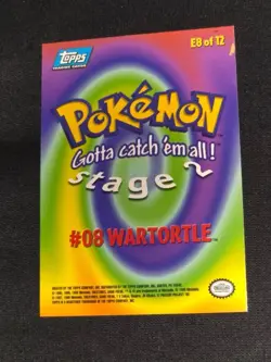 Wartortle E8 of 12 Pokemon Topps The First Movie Card (Black Label) NM - Image 2