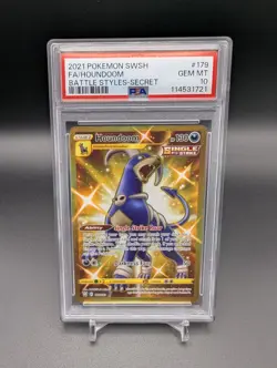 POKEMON 2021 Battle Styles Secret Rare Full Art HOUNDOOM #179 PSA 10 Gem Mint - Image 1