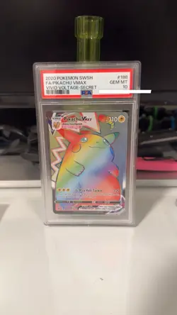 Pokemon Vivid Voltage Pikachu VMax Rainbow Secret Rare 188/185 PSA 10 GEM MINT - Image 1
