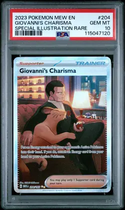 2023 POKEMON MEW EN-151 SPECIAL ILLUSTRATION RARE GIOVANNI'S CHARISMA PSA 10 - Image 1