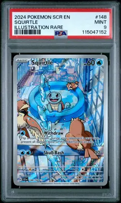 2024 POKEMON SCR EN-STELLAR CROWN ILLUSTRATION RARE #148 SQUIRTLE PSA 9 - Image 1