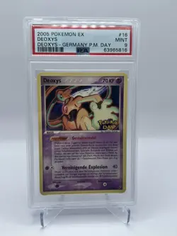 2005 EX Deoxys German Exclusive Pokemon Day Stamped Promo 16/107 PSA 9 LOW POP - Image 1