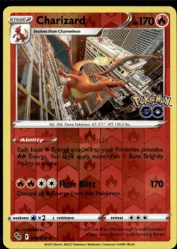 Pokemon Charizard 010/078 Pokemon Go Reverse Holo Rare - Image 1