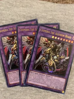 Yugioh! 3x Chimera the Illusion Beast MP24-EN219 Ultra Rare 1st Ed NM - Image 1