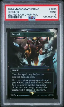 2024 MARVEL WOLVERINE MTG SECRET LAIR DROP FOIL #1738 BERSERK PSA 9 - Image 1