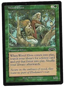 Magic the Gathering MTG Wood Elves (130) Exodus - Image 1