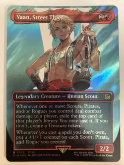 Vaan, Street Thief (Borderless) (Surge Foil) #535 NM Final Fantasy FIN Magic MTG - Image 1