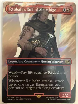 Raubahn, Bull of Ala Mhigo 0533 (Borderless) (Surge Foil) Final Fantasy Foil MTG - Image 1