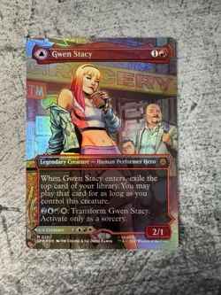Gwen Stacy (0202) (Borderless) Marvel's Spider-Man Foil NM - MTG - Image 1