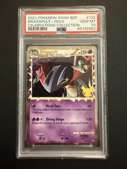 PSA 10 DRAGAPULT 132 HOLO SWSH BLACK STAR PROMO CELEBRATIONS 2021 POKEMON - Image 1