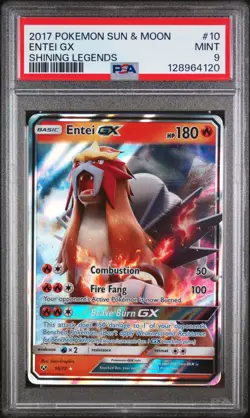 2017 POKEMON SUN & MOON SHINING LEGENDS 10 ENTEI GX - PSA 9 - Image 1