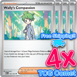 [4x Playset] Wally's Compassion 132/132 ME01: Mega Evolution (MEG) Pokemon TCG - Image 1